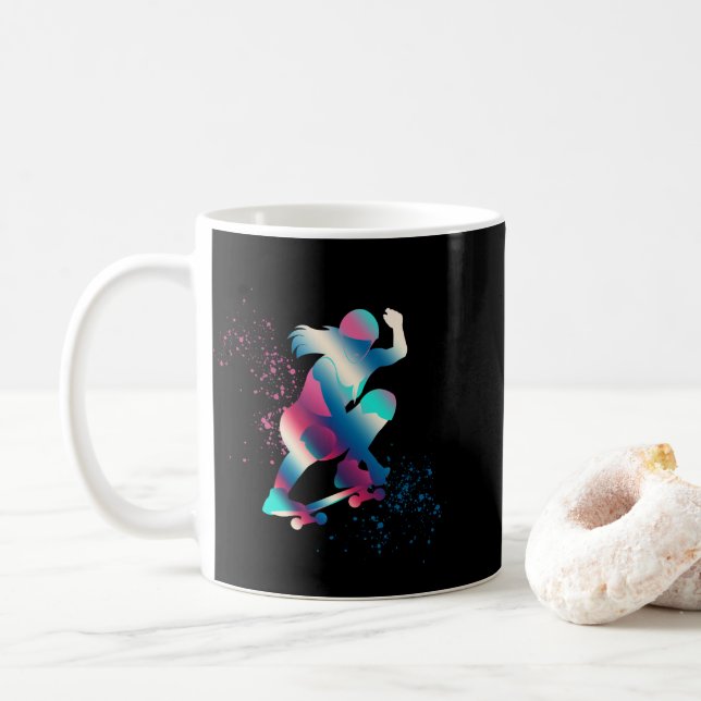 Skateboarder Kaffeetasse (Mit Donut)