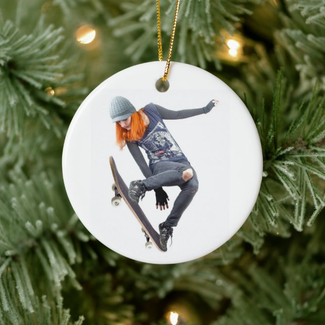 Skateboarder Keramik Ornament (Baum)