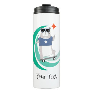 Skateboarder mit benutzerdefinierter Monogram Thermosbecher
