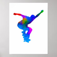 Skateboarder Paint Splash