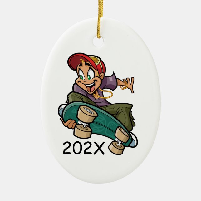 Skateboarder personalisieren keramik ornament (Vorne)