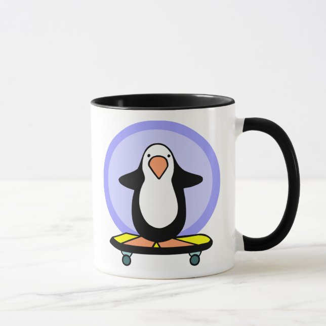Skateboarder Pinguin Skateboard Spaß Skateboard Tasse (Rechts)