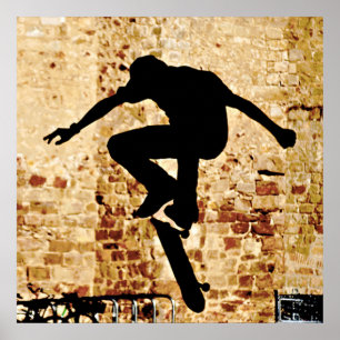 Skateboarder-Silhouette-Plakat Poster