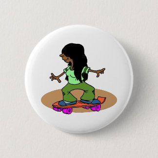 Skateboarder-Skateboard für Frauen Spaß auf Skateb Button