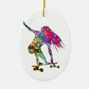 Skateboarder, Skateboard Keramik Ornament