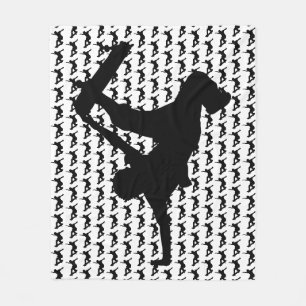 Skateboarder Skateboard Skateboard Silhouette Fleecedecke