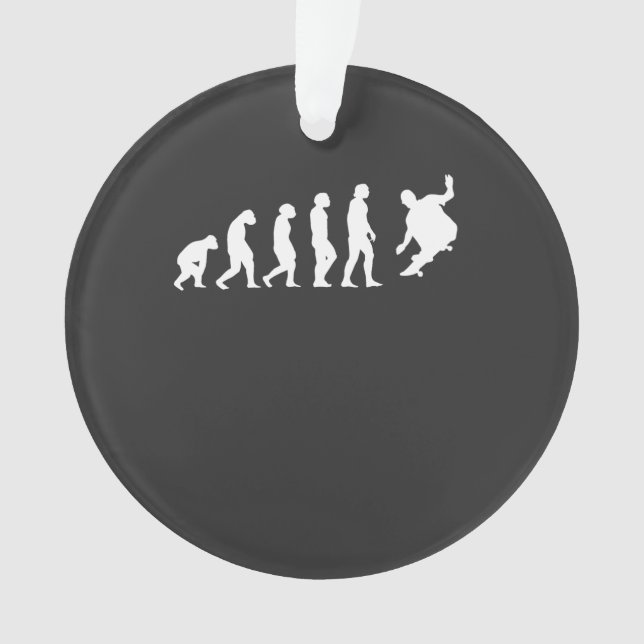 Skateboarder Skater Evolution Ornament (Vorderseite)