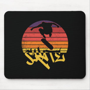 Skateboarder Skater Retro Skate Fahren Skateboardi Mousepad