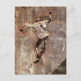Skateboarder Street Art Style Postkarte