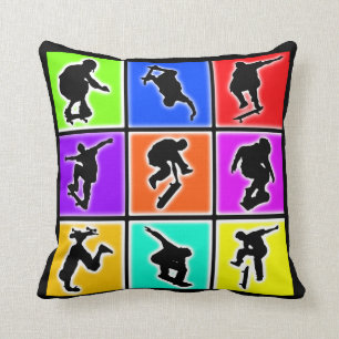 Skateboarders-Pop-Kunst Kissen
