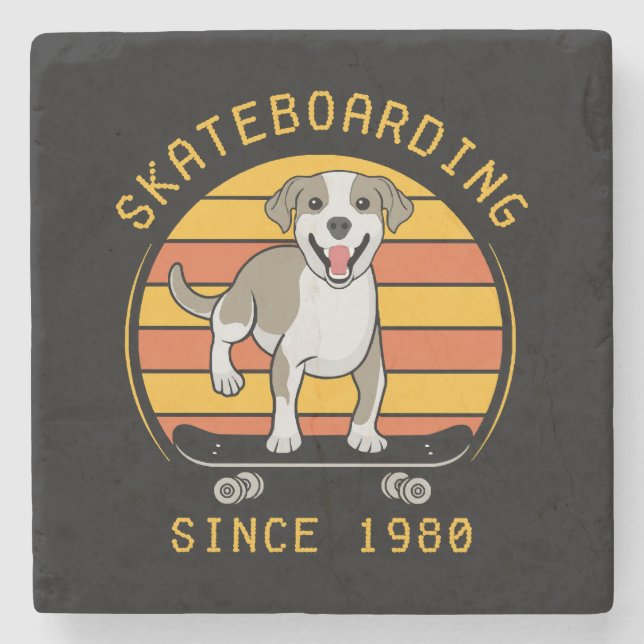Skateboardfahren seit 1980 steinuntersetzer (Vorderseite)