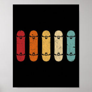 Skateboardfahren Skaten Skateboarder Skater Retro Poster