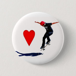 Skateboardfahrer Button