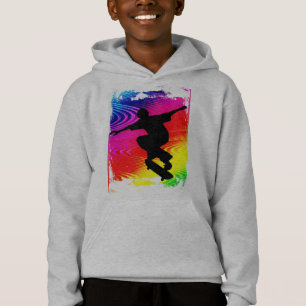 Skateboarding auf Regenbogen-Schmutz Hoodie