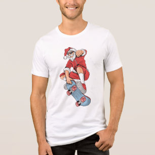 Skateboarding Cooler Weihnachtsmann   Weihnachten Tri-Blend Shirt
