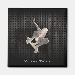 Skateboarding; Cooles Schwarzes Magnet