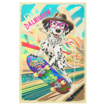 "Skateboarding Dalmatiner"