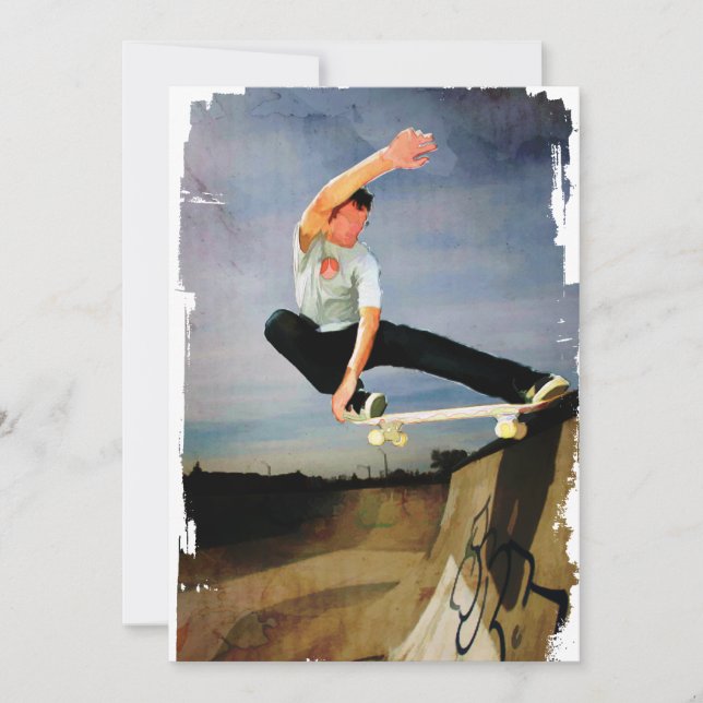 Skateboarding die Wand Einladung (Vorderseite)