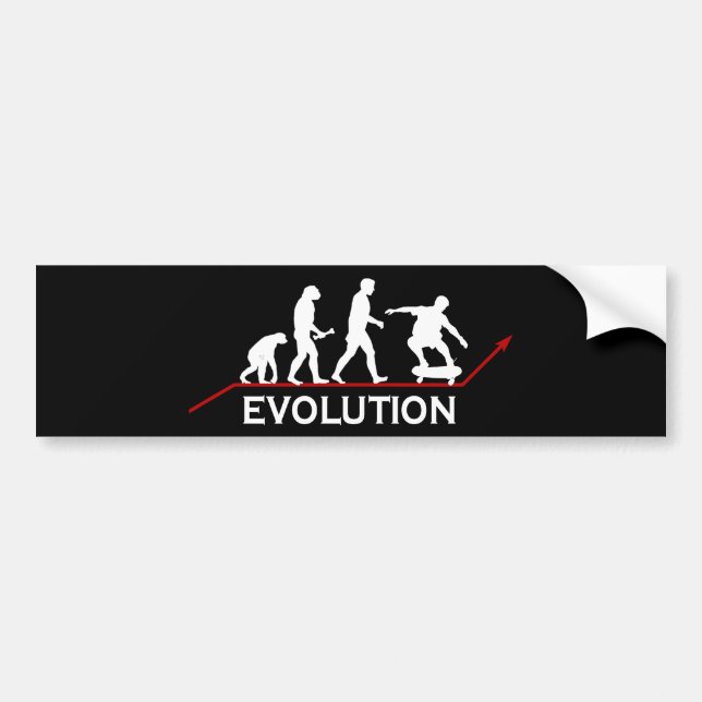 Skateboarding Evolutionsaufkleber Autoaufkleber (Vorne)