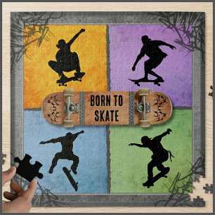 Skateboarding-Farbbblock- Urban-Pop-Art-Puzzle