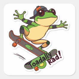 Skateboarding Frosch Großer Sticker | Krass
