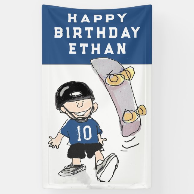 Skateboarding Geburtstag Banner (Vertikal)