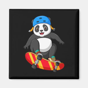 Skateboarding Glücklicher Panda Skateboard Süß Spo Magnet