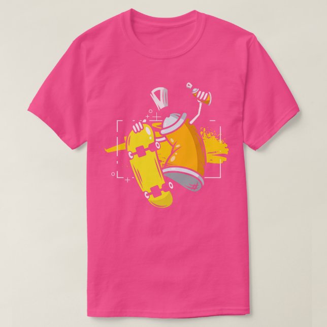 Skateboarding Graffiti Spray Cannister T-Shirt (Design vorne)