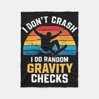 Skateboarding Gravity Check Funny Skater Gift Mens Fleecedecke