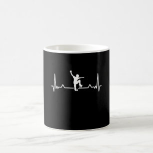 Skateboarding Heartbeat Line Skater Geschenk Kaffeetasse