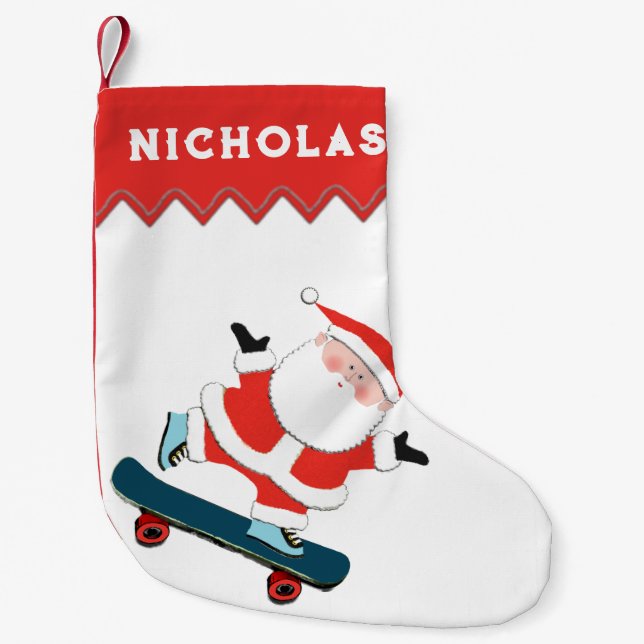 Skateboarding Holiday Gift Kleiner Weihnachtsstrumpf (Vorderseite)