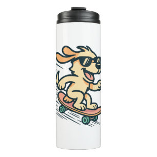 Skateboarding Hund Thermosbecher