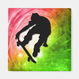 Skateboarding in einem psychedelischen Wirbelsturm Magnet