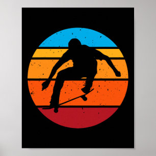 Skateboarding-Junge Trick Retro-Skater Poster