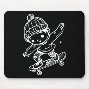 Skateboarding-Kind Comic Freizeitsport Mousepad