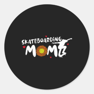 Skateboarding-Mama für Frauen Cute Skateboarding Runder Aufkleber