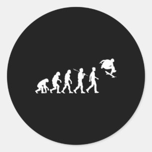 Skateboarding-Menschheit hat sich entwickelt, um h Runder Aufkleber