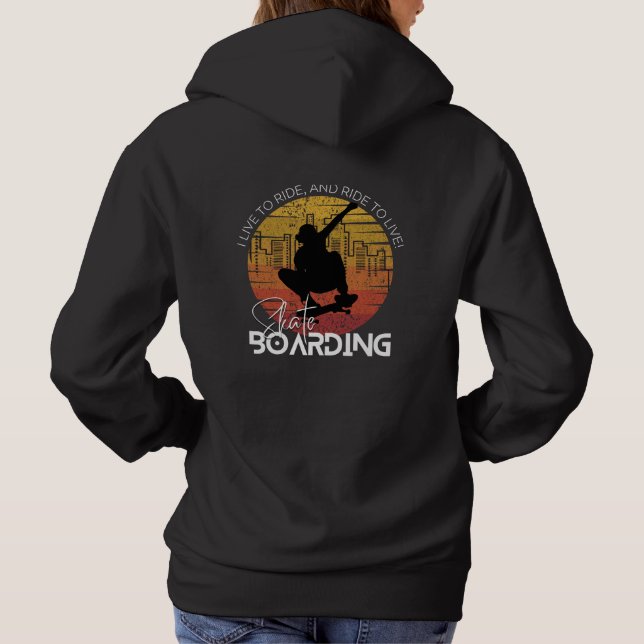 Skateboarding mit Life Quotes Hoodie (Rückseite)