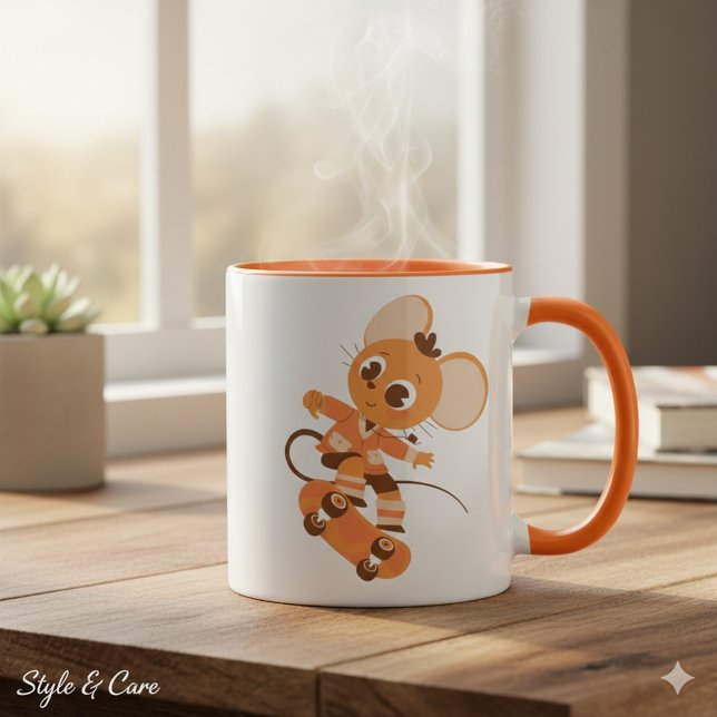 Skateboarding Mouse Combo Mug - Bold & Playful (Skateboarding Mouse Combo Mug - Bold & Playful)