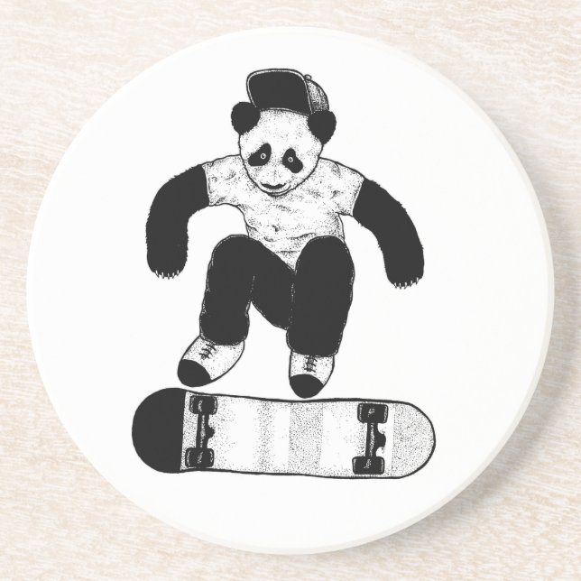 Skateboarding-Panda Untersetzer (Vorne)