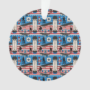 Skateboarding Patriotischer USA Skateboarder Ornament
