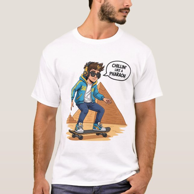Skateboarding Pharaoh T-Shirt (Vorderseite)