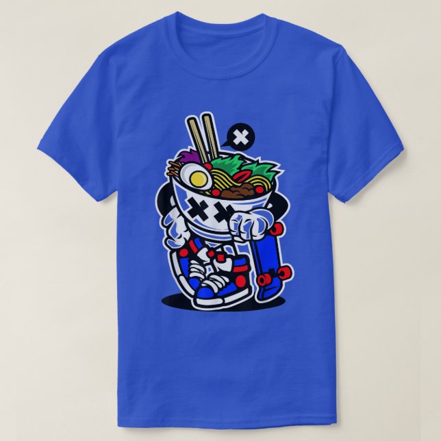 Skateboarding Ramen Noodle zurück zur Schule Anime T-Shirt (Design vorne)
