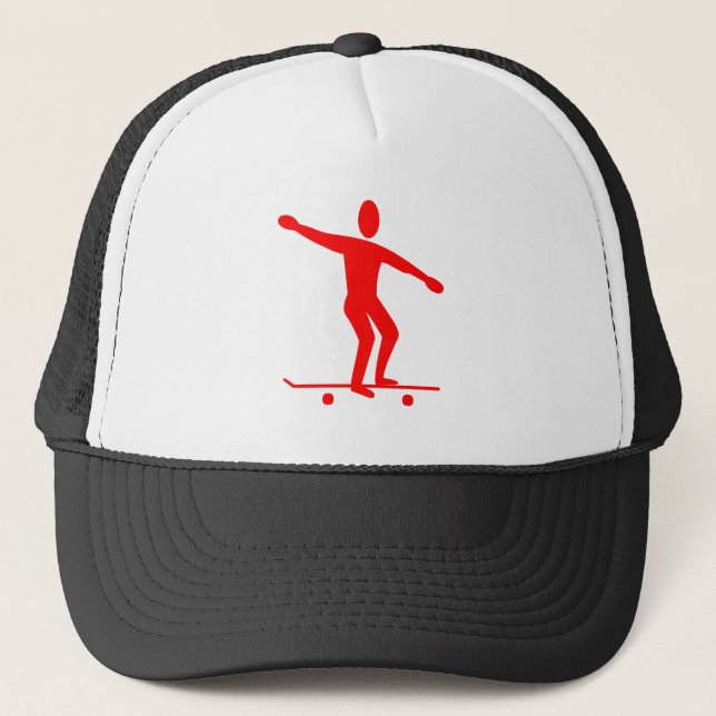 Skateboarding - Red Truckerkappe (Vorderseite)