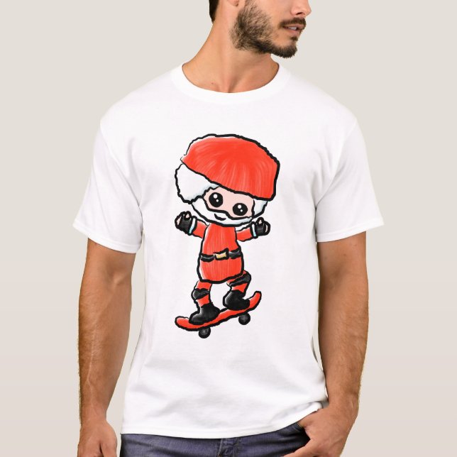 Skateboarding Sankt T-Shirt (Vorderseite)