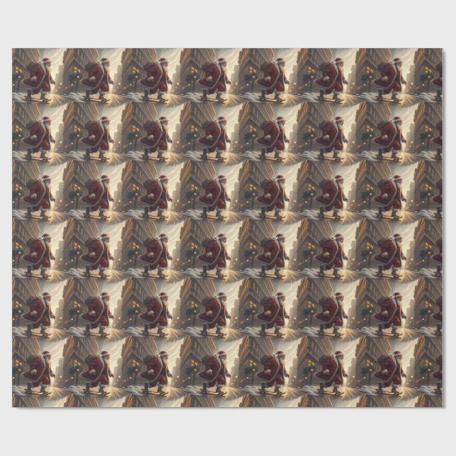 Skateboarding-Santa-Geschenkpapier Geschenkpapier (Flach)