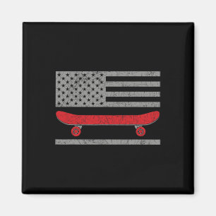 Skateboarding Skateboard Amerikanische Flagge Skat Magnet