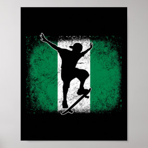 Skateboarding Skateboard Nigeria Nigerianische Fla Poster