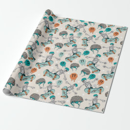 Skateboarding Skelett Party Wrapping Paper Geschenkpapier