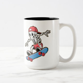 Skateboarding-Skelett-Tasse Zweifarbige Tasse